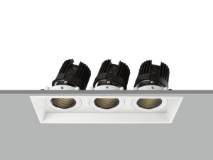 TE VN4048 3x10W Triple Adjustable Tilt Angle Square Recessed LED Downlight
